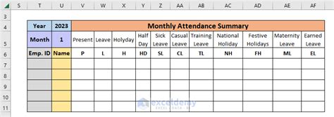 How to Create an Attendance Roster in Excel (with Easy Steps)