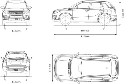 Suzuki Vitara 2020 Blueprint - Download free blueprint for 3D modeling | Suzuki, Suzuki cars ...