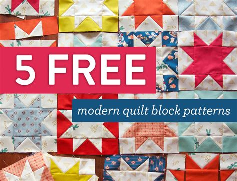 modern house quilt block