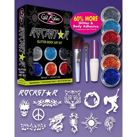 GlitZGlam Rockstar Large Glitter Tattoo Kit - Walmart.com