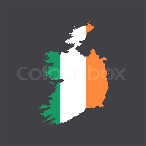 Ireland flag and map | Stock vector | Colourbox