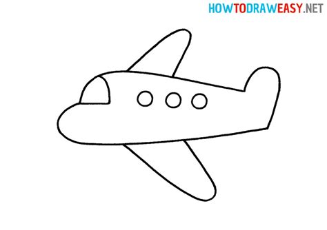 Cartoon super simple airplane how to draw - ticketbap