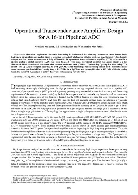 (PDF) Operational Transconductance Amplifier Design for a 16-bit ...