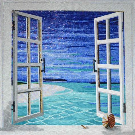 Sea View - Glass Mosaic | Clearance | Mozaico | Landscape mosaic, Mosaic artwork, Mosaic wall art