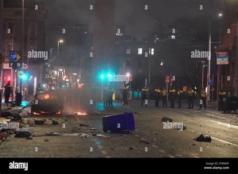 The scene on Parnell Street in Dublin city centre after violent scenes unfolded following an ...