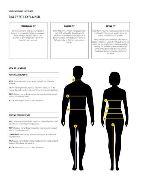 (PDF) Bisley Workwear Size Chart Online | Workwear Size Guide ...