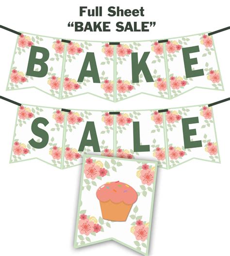 BAKE SALE SIGN Printable Party Banner and Decoration Boldly Announce Your Bake Sale and Make ...