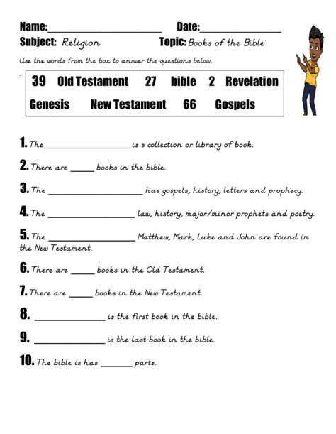 Books Of The Bible Worksheet - Imsyaf.com | Bible worksheets, Books of ...