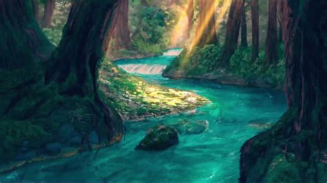 Fantasy Forest River Live Wallpaper - WallpaperWaifu