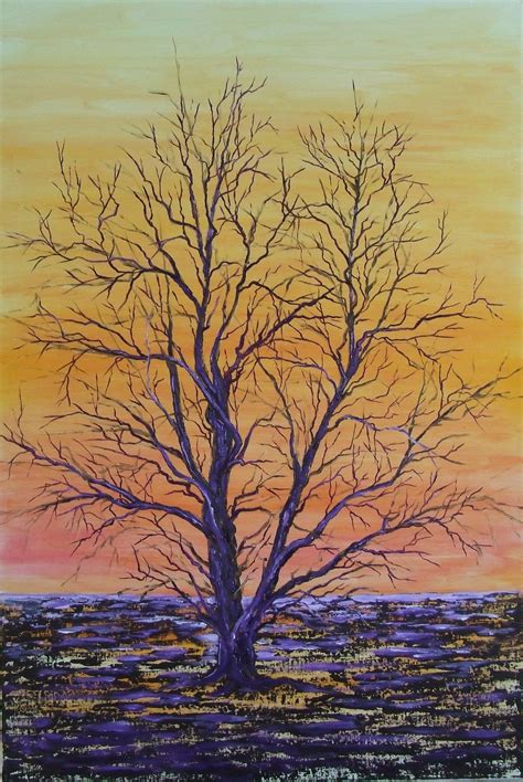 tree in winter | Winter trees, Painting, Art