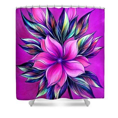 Pink magnolia Shower Curtain by Sofia Goldberg | Purple flower tattoos ...