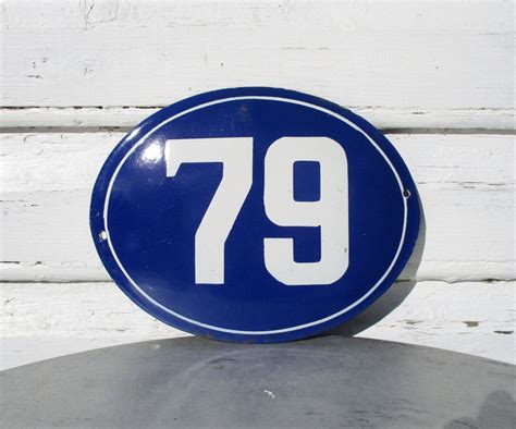 House Number 79 Vintage Address Sign Gift for Him Blue | Etsy | House numbers, Vintage house ...