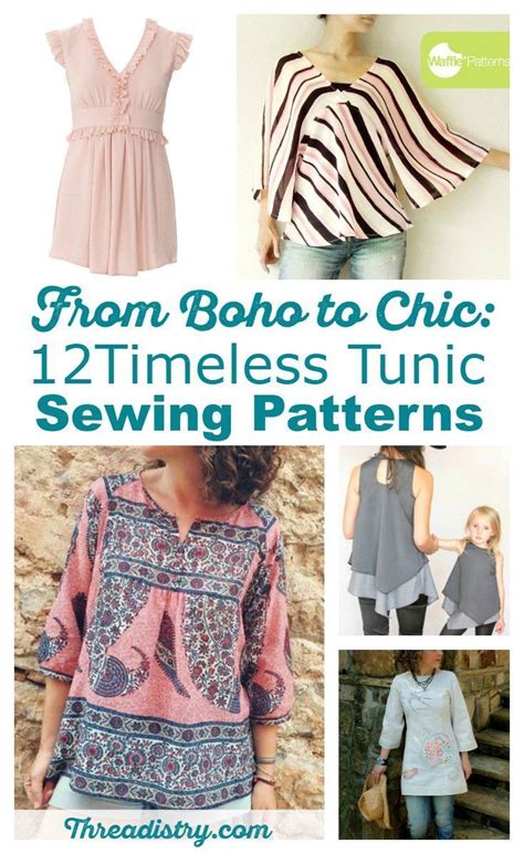 I love these women's tunic sewing patterns. Great to wear when it's too ...