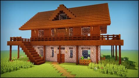 Minecraft: How to build a dark oak wooden house | Easy minecraft houses, Minecraft houses ...