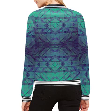 Sci-Fi Dream Blue Geometric design All Over Print Bomber Jacket for ...