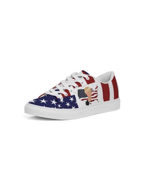 Trump Sneakers Women Faux Leather Tennis Shoes Trump Patriot Sneakers ...