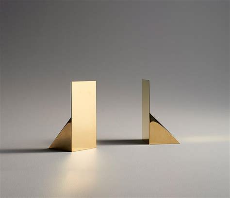 Scandinavian Modern Book Ends in Solid Brass, Minimal Design by Erik Olovsson For Sale at 1stDibs