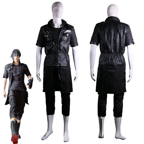 Final Fantasy XV Noctis Lucis Caelum FF15 Anime Cosplay Costume Leather Men T Shirts Del Cotton ...