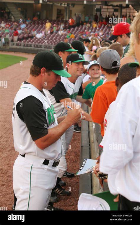 Signing Autographs Dayton Dragons Baseball Players Dayton Ohio Stock Photo - Alamy