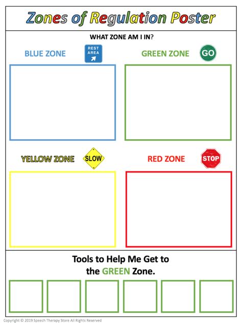 Zones of Regulation Poster Freebie [Editable] - Speech Therapy Store | Zones of regulation ...