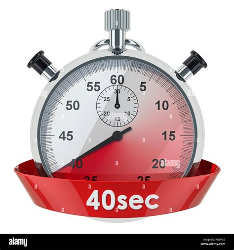 Stopwatch with 40 seconds timer. 3D rendering isolated on white background Stock Photo - Alamy