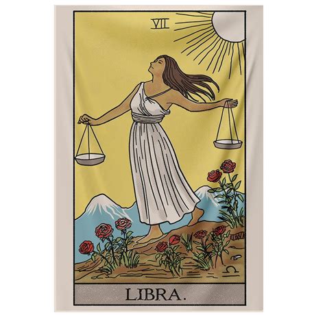 Libra "Lady Justice" Zodiac Tarot Astrology Tapestry - Nirvana Threads