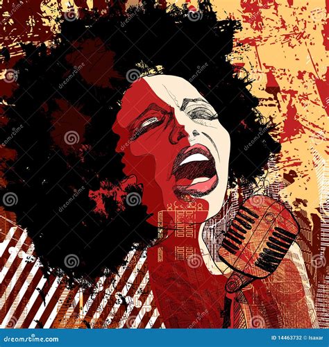 Jazz Singer On Grunge Background Stock Photography - Image: 14463732