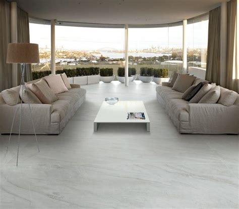 Modern living room with an elegant white marble floor #marble #floor #interior #naturalston ...