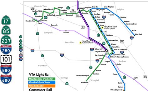 San Jose Light Rail Map (santa Clara) - MapSof.net