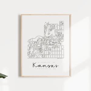 University of Kansas Campus Map Print - Etsy