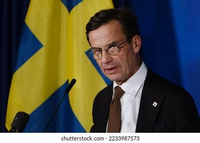 Swedens Prime Minister Ulf Kristersson Gives Stock Photo 2233987573 ...