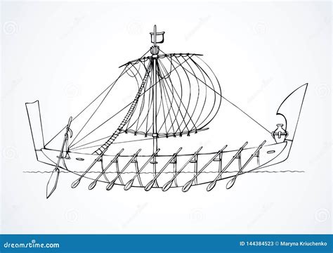 Phoenician Ship Logo Design Cartoon Vector | CartoonDealer.com #235860481