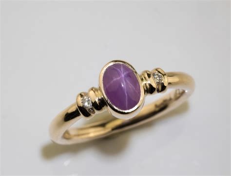 purple sapphire ring star sapphire ring purple stones rings