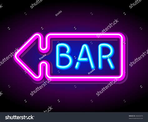 Vector Neon Sign Bar Stock Vector 46602076 - Shutterstock