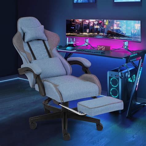 Gaming Chairs with Footrest, Fabric Game Chair for Adults, Big and Tall Gamer Chair with ...