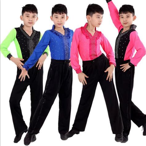 Boys Latin Dancing Costumes Kids Children Latin Salsa Practice Dance ...