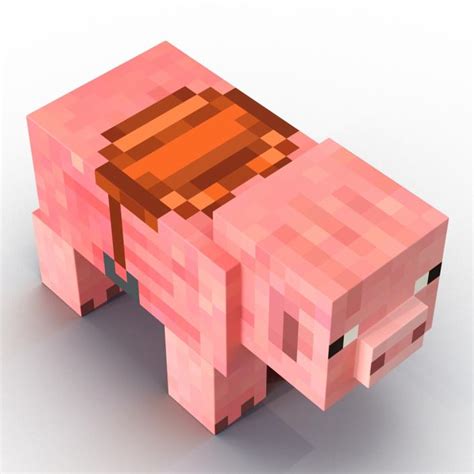 Minecraft Pig with Saddle Rigged 3D | 3D Molier International