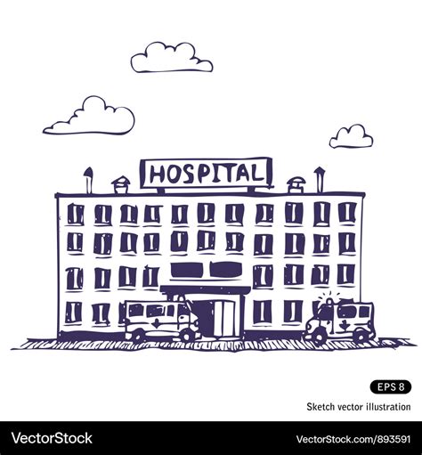 Hospital building Royalty Free Vector Image - VectorStock