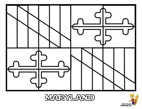 Maryland State Flag Coloring Page - Coloring Home