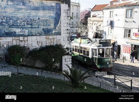 Boat and Tram, Alfama, Lisbon Stock Photo - Alamy