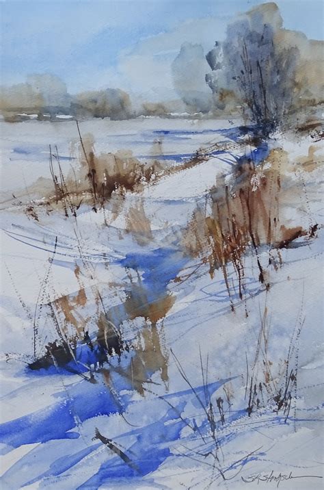 Watercolor Winter Snow Scenes at PaintingValley.com | Explore ...