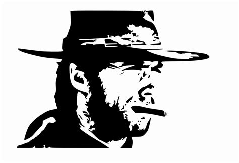 Clint Eastwood | Zebre dessin, Pochoir, Dessin