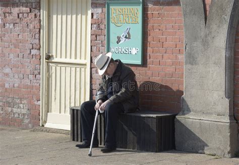 Old Man Sleeping on Bench. Brighton. England Editorial Stock Photo ...