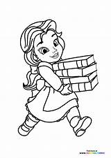 Little Belle Disney princess  Coloring Pages For Kids sketch template