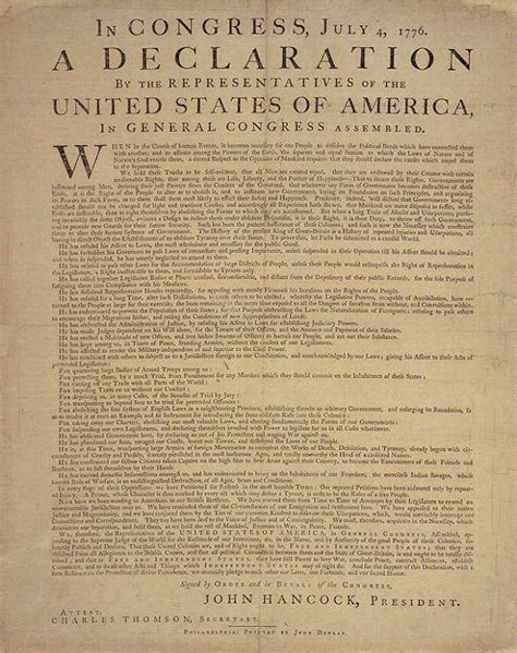 The Declaration of Independence (Image and Transcript) | Green Mountain ...