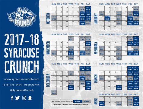 Syracuse Crunch Schedule 2024 - Gabi Pammie