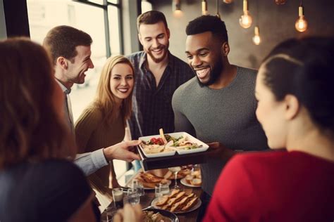 Happy waiter serving food cheerful | Free Photo - rawpixel