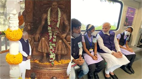 PM Modi unveils Shivaji statue, launches metro rail project in Pune ...