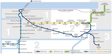 Vancouver Public Transportation Zones - Transport Informations Lane