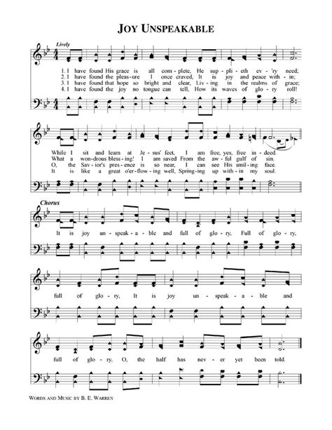 Joy Unspeakable | Gospel song lyrics, Christian song lyrics, Praise songs